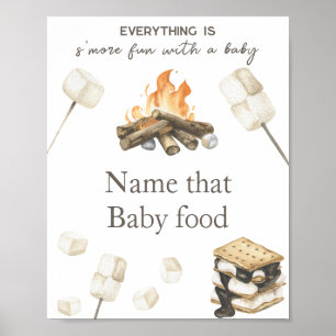 Poster Chá de bebê S'more Baby Nome aquela comida de bebê