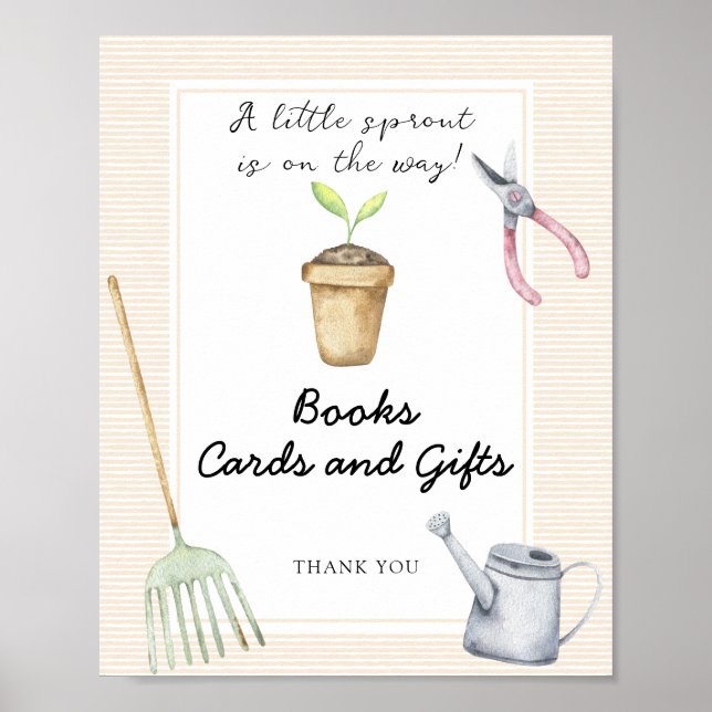 Poster Chá de bebê Sprout - livros, cartões e presentes (Frente)