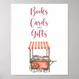 Poster Chá de bebê tema berries - livros cartões e presen