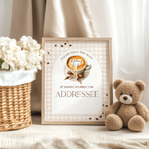 Poster Chá de Bebê Tema Café Bean Baby está Cozinhando Ba