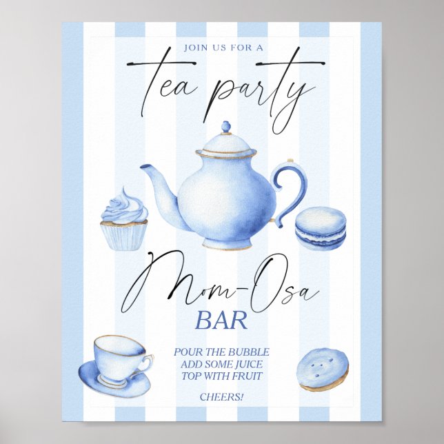 Poster Chá de bebê tema chá de bebê Momosa bar (Frente)
