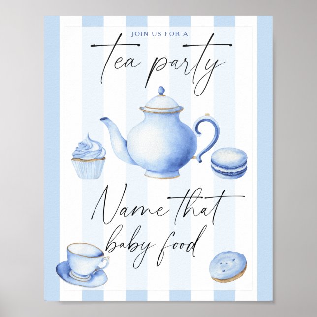 Poster Chá de bebê tema festa de chá - nomeie aquela comi (Frente)