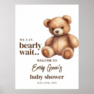 Poster Chá de Bebê Urso de Pelúcia Mal Podemos Esperar mi