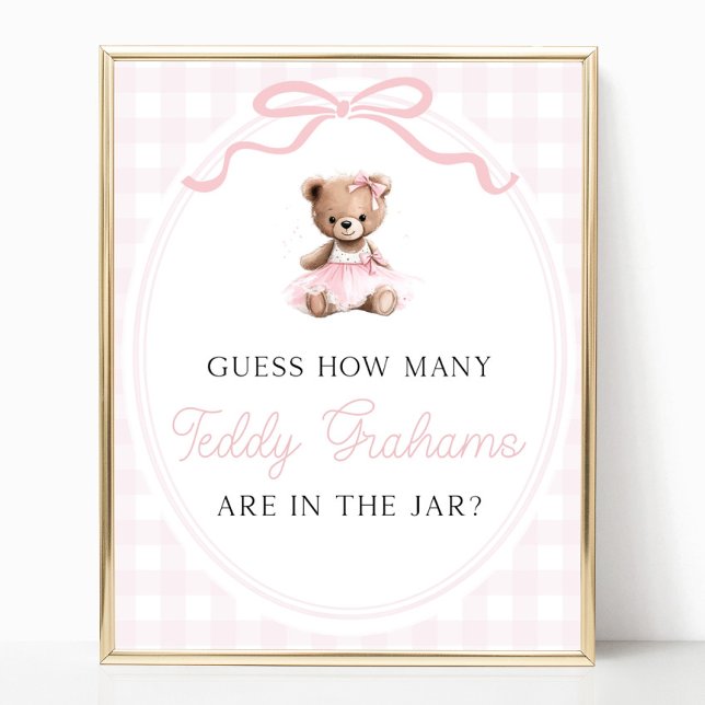 Poster Chá de Bebê Urso de Pelúcia Quantos Teddy Grahams (Criador carregado)