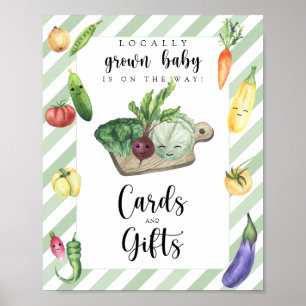 Poster Chá de bebê vegetariano - cartões e presentes