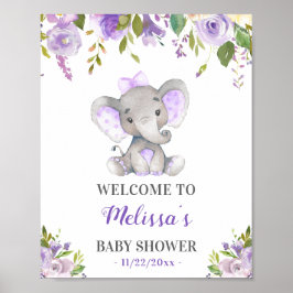Poster Chá de Elefante Roxo Garota Sprinkle Bem-vindo