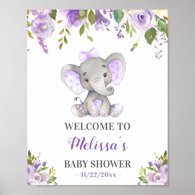 Poster Chá de Elefante Roxo Garota Sprinkle Bem-vindo (Frente)