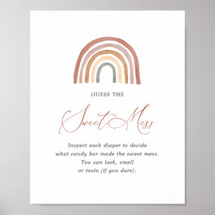 Poster Chá de fraldas Arco-Íris Adivinha O Sinal De Doce