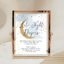 Chá de fraldas Azul Dourado da Lua Azul Fraldas No