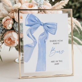 Poster Chá de fraldas azul Elegante Quantos Arcos