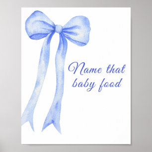 Poster Chá de fraldas Azul Nome do comida