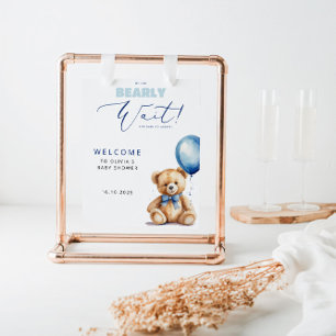 Poster Chá de fraldas Bear Blue Balloon Boy Welcome