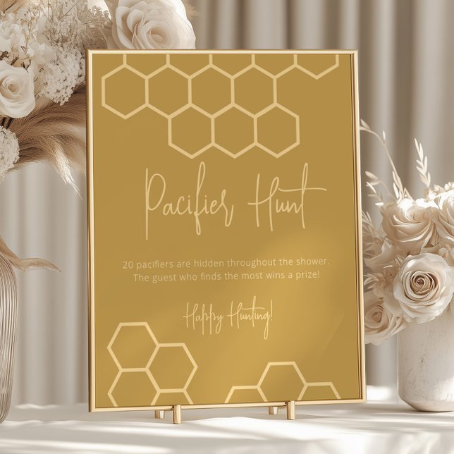 Poster Chá de fraldas Beige Ouro Mel Sinal de Caça Pacifi (Criador carregado)