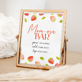 Poster Chá de fraldas Berry Sweet Bar Momosa Strawberry