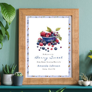 Poster Chá de fraldas Berry Sweet Blueberry