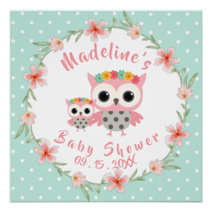Pôster Chá de fraldas Boho Owl