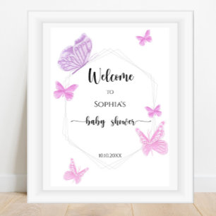 Poster Chá de fraldas borboleta