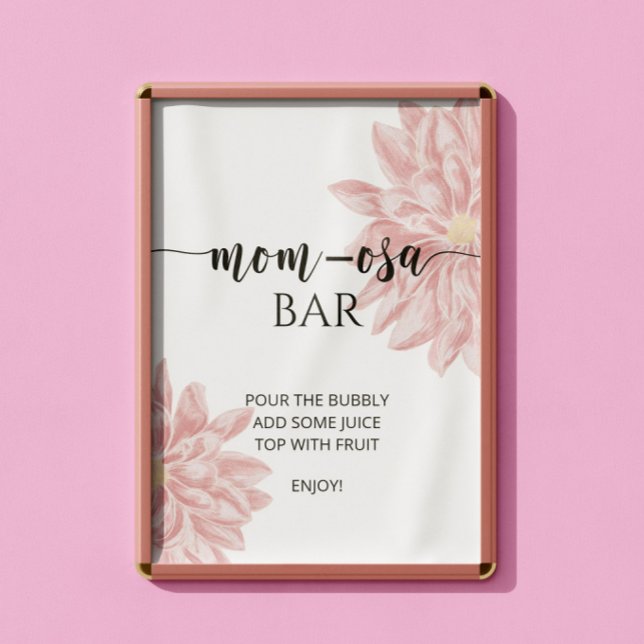 Poster Chá de fraldas Chrysanthemum de Aquarela Bar Mãe-o (Criador carregado)