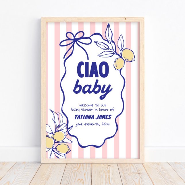 Poster CHÁ DE FRALDAS CIAO BABY Lemon Mediterranean Amalf (Criador carregado)