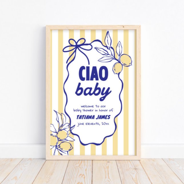 Poster CHÁ DE FRALDAS CIAO BABY Lemon Mediterranean Amalf (Criador carregado)