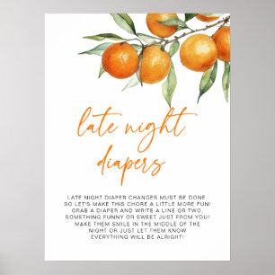 Poster Chá de fraldas Citrus Orange Fraldas Noturnas Tard
