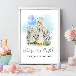Poster Chá de fraldas Classic Peter Rabbit Fralda Raffle