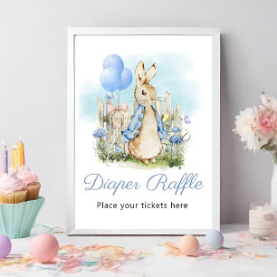Poster Chá de fraldas Classic Peter Rabbit Fralda Raffle