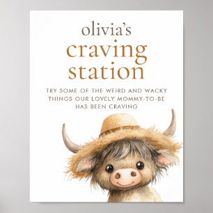 Poster Chá de fraldas da Estação de Descoberto de Vaca Hi