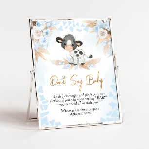 Poster Chá de fraldas da vaca azul não diga amor