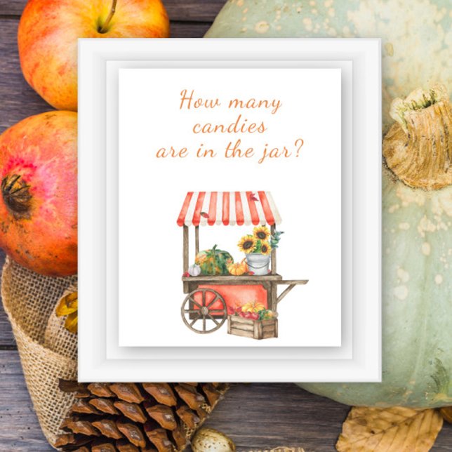 Poster Chá de fraldas de abóbora adivinha quantos doces e (Criador carregado)