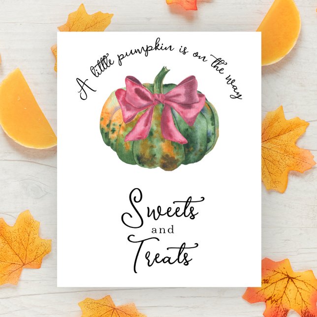 Poster Chá de fraldas de abóbora doces e guloseimas (Criador carregado)