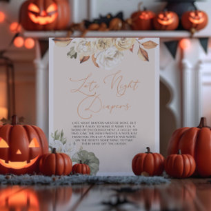 Poster Chá de fraldas de abóbora Fraldas noturnas