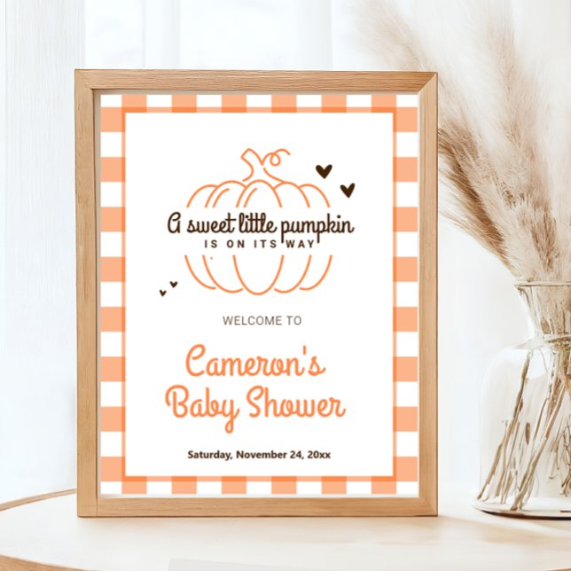 Poster Chá de fraldas de Abóbora Neutral (Criador carregado)