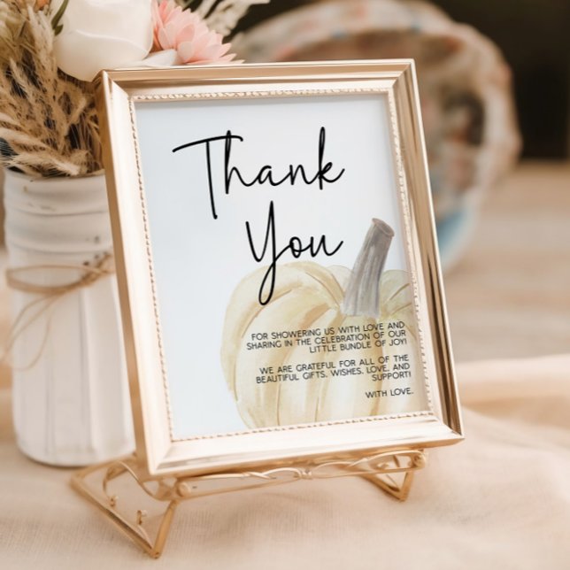 Poster Chá de fraldas de Abóbora Obrigado (Criador carregado)