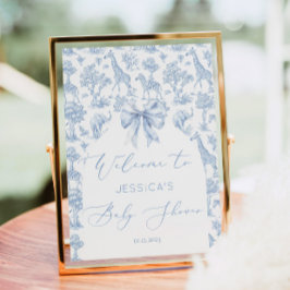 Poster Chá de fraldas de animais Toile de Jouy Safari Bem