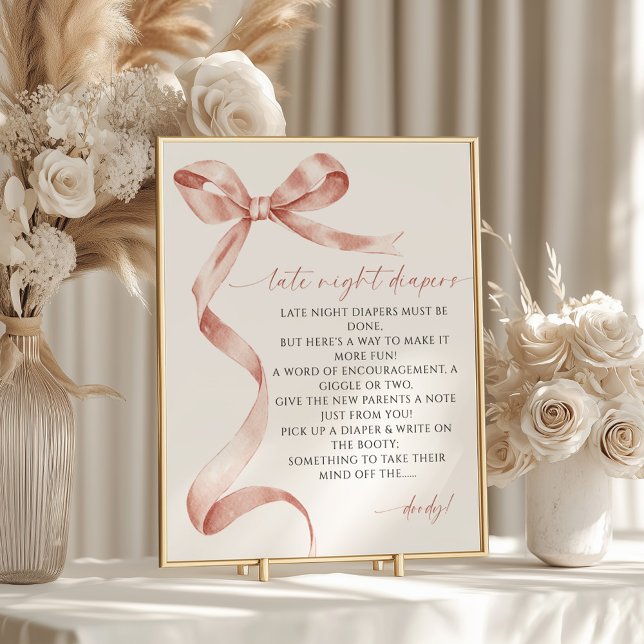 Poster Chá de fraldas de Arco Fralda Mocha Noite Atrasada (Criador carregado)