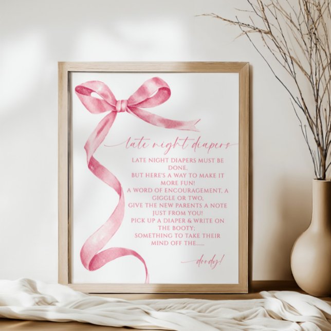 Poster Chá de fraldas de Arco Rosa Fralda Noturno (Criador carregado)