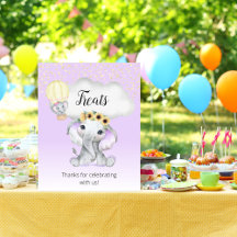 Chá de fraldas de balão de ar quente elefante