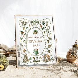 Poster Chá de fraldas de Bar de chocolate quente para inv