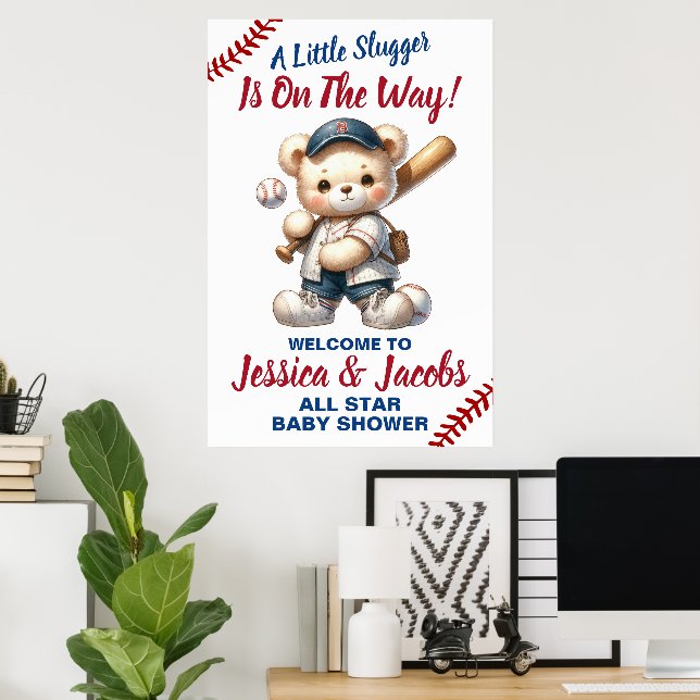 Poster Chá de fraldas de beisebol (Escritório em casa)