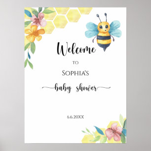 Poster Chá de fraldas de boas-vindas da Bee
