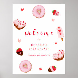 Poster Chá de fraldas de Boas-vindas das Rosquinhas Doces