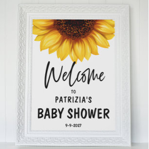 Poster Chá de fraldas de boas-vindas de Sunflower