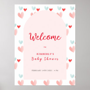 Poster Chá de fraldas de boas-vindas do Pastel Sweetheart