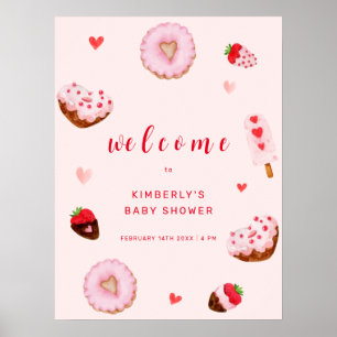 Poster Chá de fraldas de Boas-Vindas do Rosquinha, Rosa