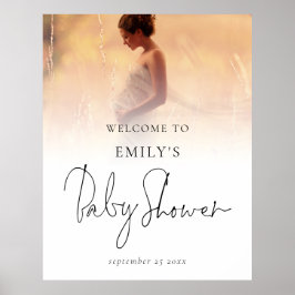 Poster Chá de fraldas de Boas-vindas do Script Moderno de