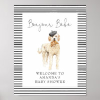 Chá de fraldas de Bojour Bebe French Doodle