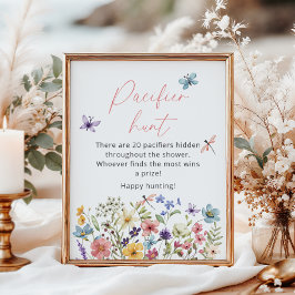 Poster Chá de fraldas de borboleta-de-flor-selvagem Caça 