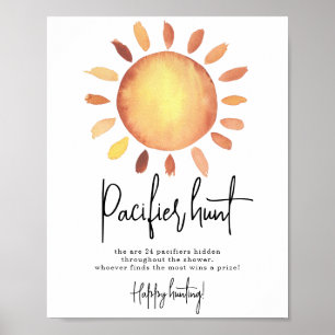 Poster Chá de fraldas de caça à Sunshine Pacifier