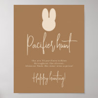 Chá de fraldas de caça simples Bunny Pacifier
